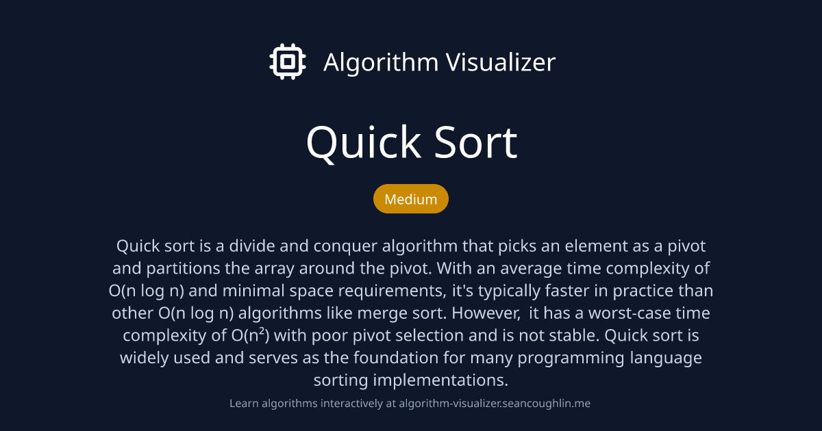 Quick Sort | Algorithm Visualizer